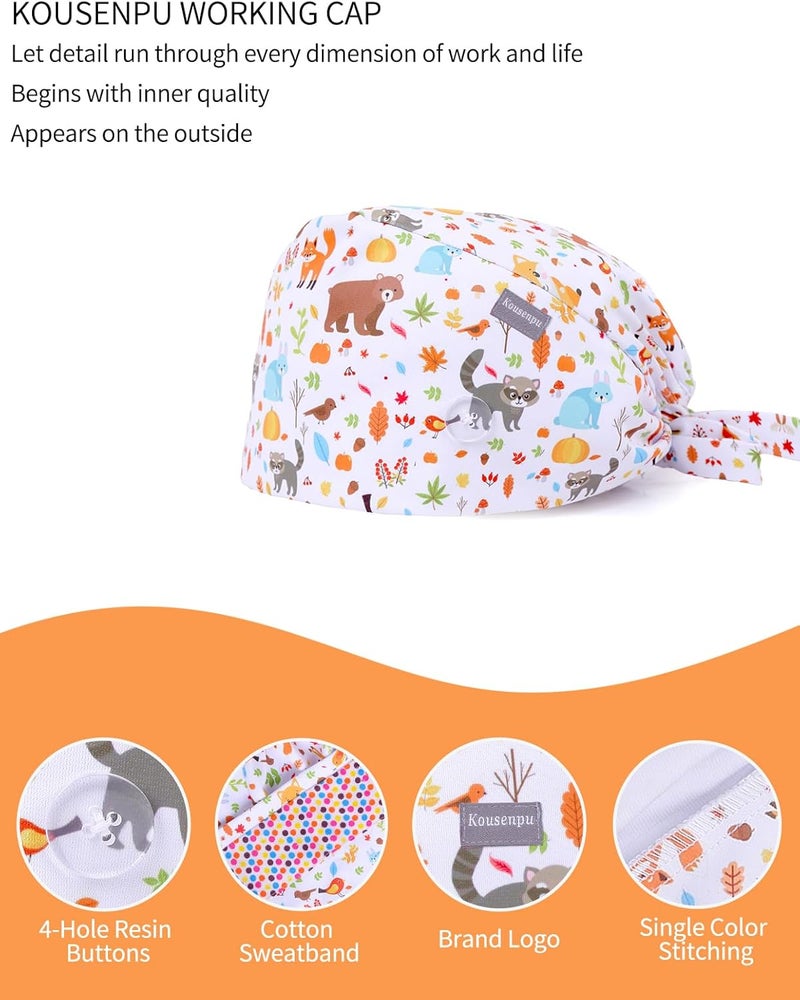 Kousenpu Store Scrub Caps for Men, Adjustable Surgical Cap, Breathable Medical Hat for Doctors, Nurses & Healthcare Professionals - Image 2